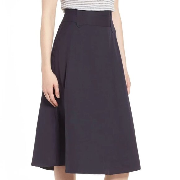 Nordstrom Signature Navy Linen Blend Skirt - Picture 1 of 6